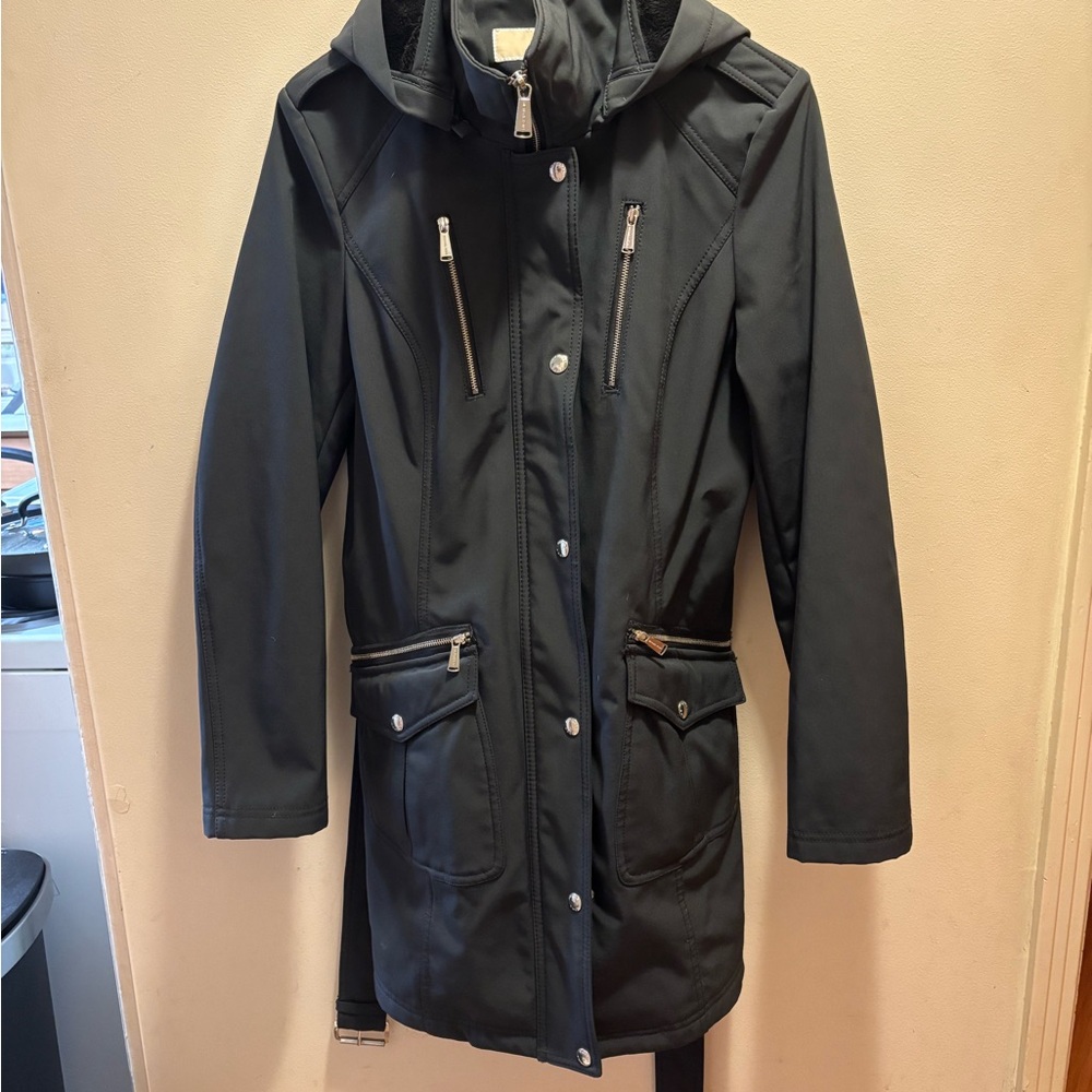 MICHAEL Michael Kors Dark Gray Hooded Utility Jacket